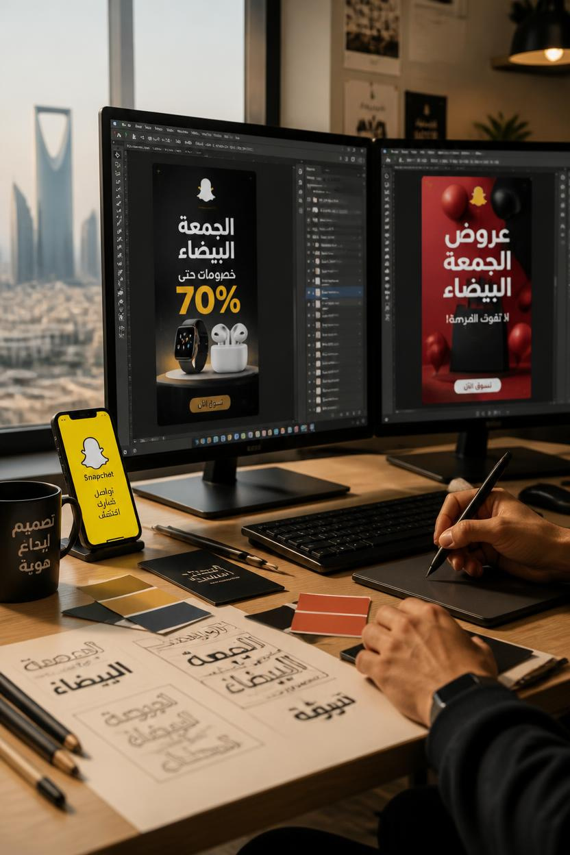 أفضل تصاميم سناب شات الجمعة البيضاء في السعودية 2026