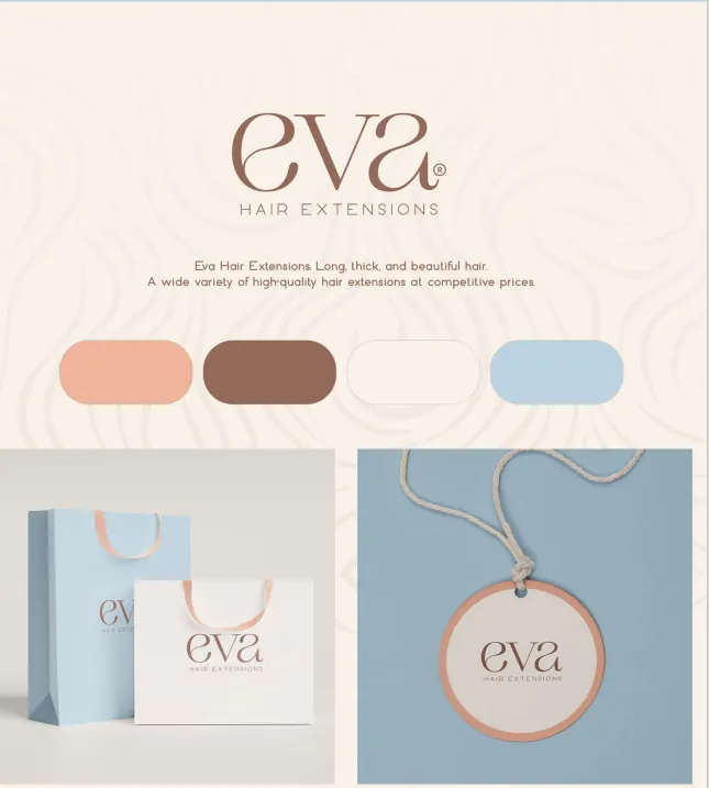 هوية تجارية Eva Hair Extensions - هوية بصرية